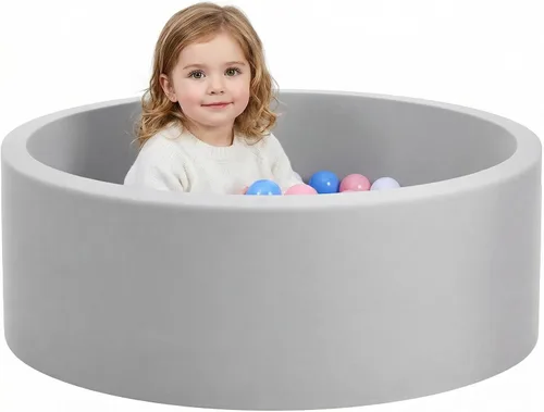 Vista 15 de Wilwolfer Piscina de bolas de espuma para bebés de Wilwolfer para niños pequeños: 47.2 x 13.8 pulgadas, piscina de bolas extra grande para niños