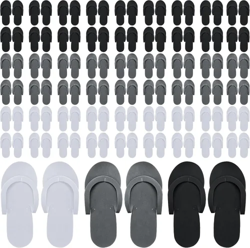 Vista 7 de Mepase 90 pares de pantuflas Pedi desechables de espuma a granel spa pedicura sandalias para invitados, mujeres y hombres, suministros de fiesta