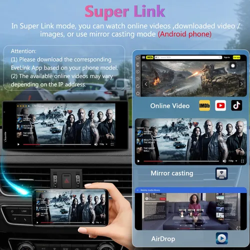 Vista 3 de CARPURIDE W903 Carplay portátil y Android Auto con cámara de salpicadero, pantalla HD IPS de 9.3 pulgadas, cámara frontal 4K y trasera 1080P