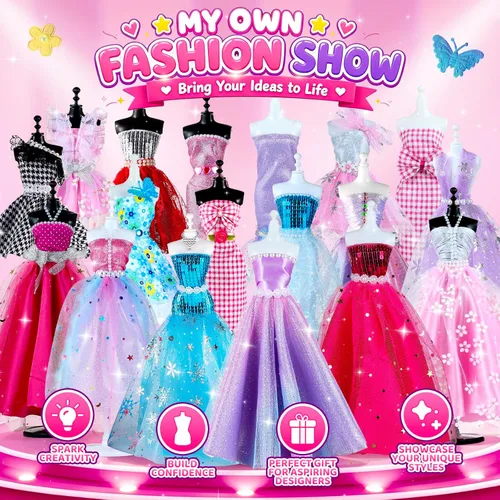 Vista 8 de Más de 1200 kits de diseño de moda para niñas con 8 maniquíes y tutorial