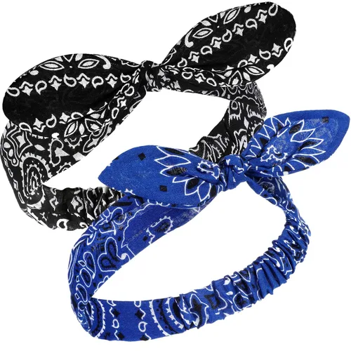 Vista 18 de Hicarer 2 diademas tipo bandana para mujeres y niñas, rojo, blanco