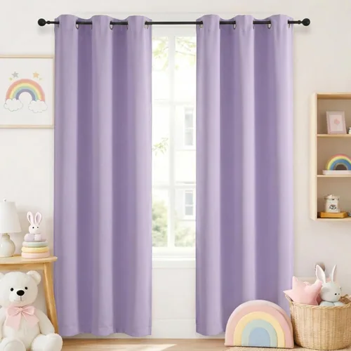 Vista 107 de Simplebrand Cortinas blancas puras de 96 pulgadas de largo para oscurecer la habitación, juego de 2 paneles para dormitorio/sala de estar, bloqueo