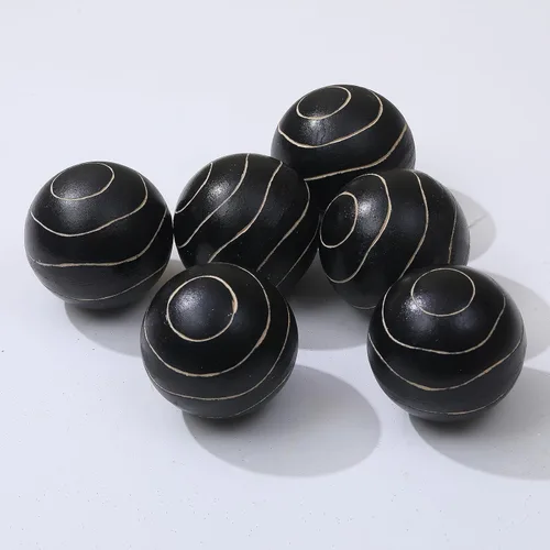 Vista 5 de Juego de 6 orbes decorativos para cuencos y jarrones, patrón circular, bolas redondas de resina para sala, comedor, mesa de café, centro de mesa