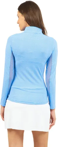 Vista 7 de IBKUL 10754 - Camiseta de manga larga para mujer con protección solar UPF50+ Icefil Tech Mini Check