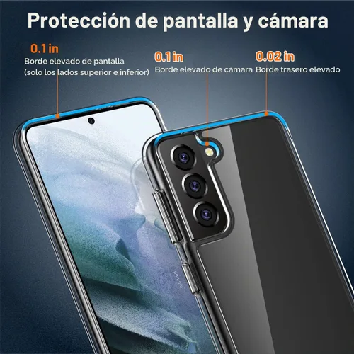 Vista 6 de Rayboen Funda para Samsung Galaxy S21+ Plus, transparente Cristal transparente