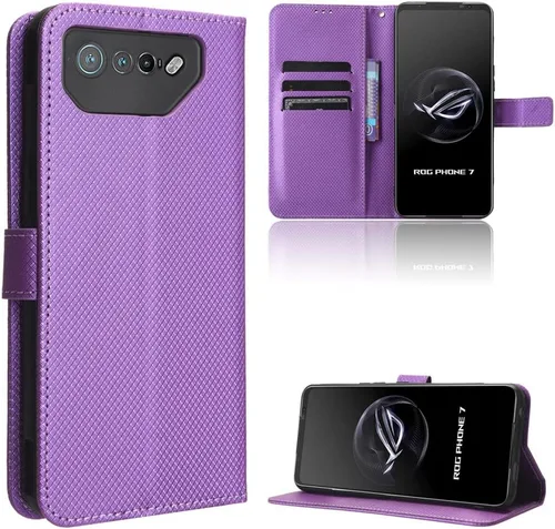 Vista 23 de Funda de piel sintética compatible con Asus ROG Phone 7, funda de piel sintética compatible con Asus ROG Phone 7 Ultimate, color negro