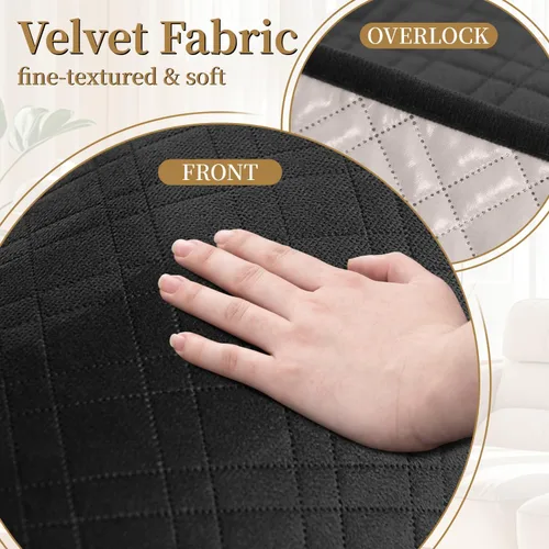Vista 6 de Fundas de terciopelo 100% impermeables para sofá biplaza, fundas lavables para sofá de 2 plazas, fundas de sofá aptas para mascotas, protector