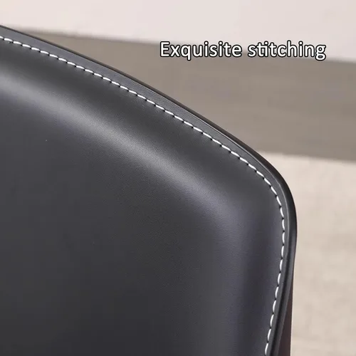 Vista 9 de JKGHK Leather Dining Chairs, Armless Room Chairs, Upholstered Kitchen Chair with Backrest, Side Chair with Metal Legs, for Bedroom, Cafe Brown