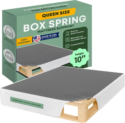 Vista 22 de Greaton, 10” Twin Box Spring Only for Twin Size Bed – Amish-Made in The USA – Solid Wood Mattress Foundation with Stable & Quiet Support