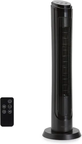 Vista 6 de Amazon Basics Ventilador de torre oscilante de 60 grados de 28 pulgadas para dormitorio, sala de estar, oficina, con 3 velocidades, control mecánico