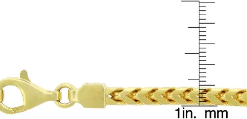 Vista 5 de Giorgio Bergamo Cadena de plata de ley 925 italiana de 0039in - 0217in cadena de eslabones cuadrados chapados en oro amarillo pulsera o tobillera