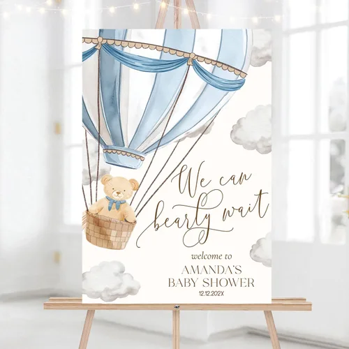 Vista 25 de Letrero de bienvenida personalizado para baby shower, letrero de bienvenida personalizado para bebé, letrero de bienvenida de globo azul, decoración