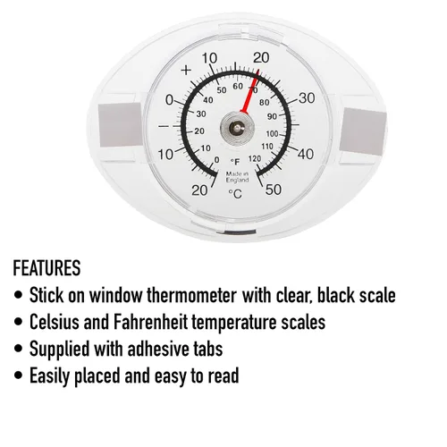 Vista 4 de Termómetro de ventana exterior: lee la temperatura exterior desde interiores con este termómetro de ventana adhesivo