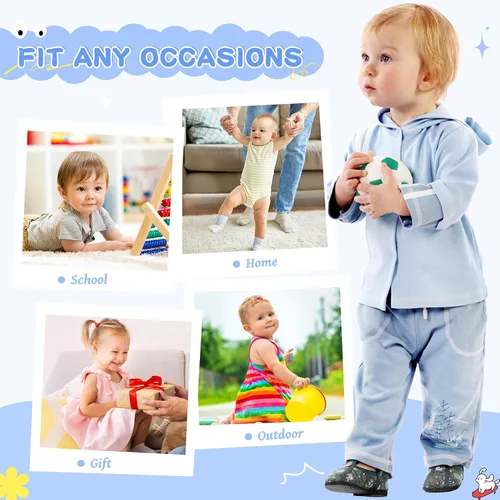 Vista 6 de SeeyAN Calcetines antideslizantes para bebés, niños y niñas, de algodón, antideslizantes, 5 pares
