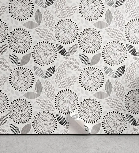 Vista 11 de Lunarable Papel tapiz victoriano de despegar y pegar para el hogar, motivos florales griegos romanos europeos, estilo Art Nouveau inspirados