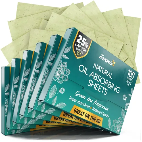 Vista 10 de Hojas de secado de aceite natural para cara con carbón de bambú, 25% más grandes, 1 unidad/100 hojas absorbentes de aceite aptas para maquillaje