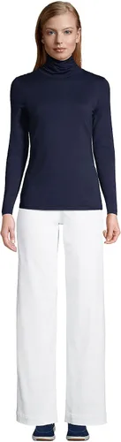 Vista 5 de Lands' End - Suéter ajustado, ligero, de cuello alto y manga larga para mujer