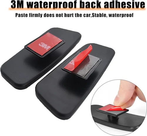 Vista 4 de Pack-2 HD Espejo Convexo de Ángulo Amplio, 3.74" x 1.41" Espejo Rectangular Curvado para Punto Ciego, Herramienta de Ayuda de Estacionamiento