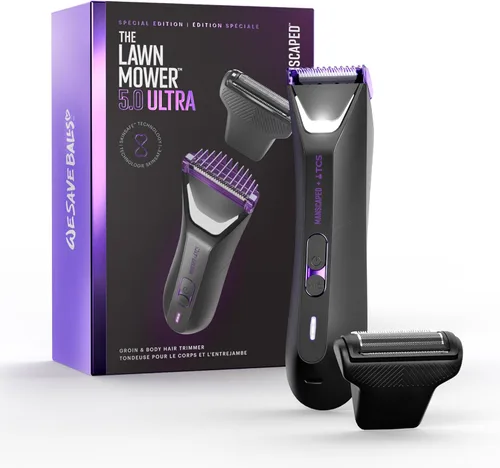 Vista 9 de MANSCAPED® The Lawn Mower® 5.0 Ultra - Cortadora de pelo para ingle y cuerpo – Cortadora SkinSafe® de doble cabeza y hojas de aluminio, peluquería