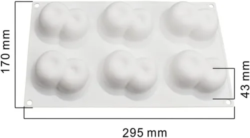 Vista 4 de Surakey Molde de cereza de 6 cavidades para hornear, postre, gelatina, helado, formas de frutas, molde de silicona para chocolate, dulces