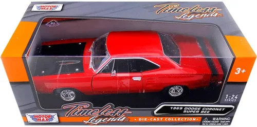 Vista 6 de MOTOR MAX 1:24 W/B AMERICAN CLASSICS 1969 DODGE CORONET SUPER ABEJA