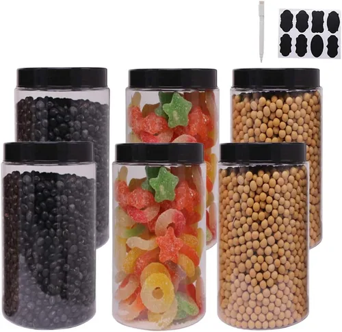 Vista 12 de zmybcpack Paquete de 12 tarros de plástico de 10 onzas con tapas, tarro