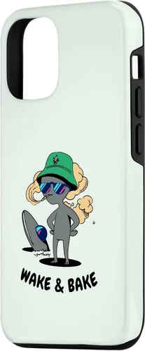 Vista 2 de Estuche de regalo divertido para iPhone 15 Alien Stoner Wake And Bake Weed Marihuana