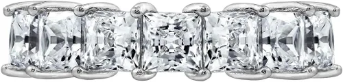 Vista 3 de Tienda Essentials Anillo de plata esterlina chapada en platino con circonita cúbica de corte princesa Infinite Elements (1 cttw, 2 cttw, o 3 cttw)