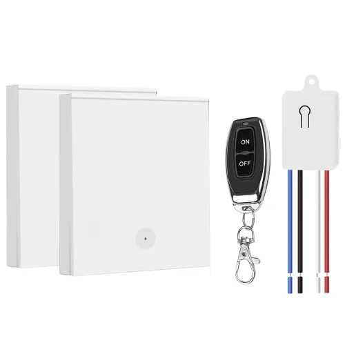 Vista 9 de QIACHIP Kit de mini receptor, rango RF de 100 pies, interruptor de luz de pared inalámbrico AC 110 V 120 V, sin cableado, no requiere WiFi