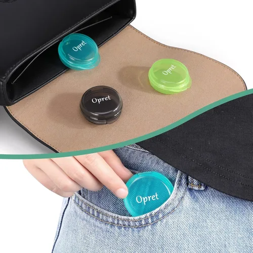 Vista 6 de Opret Pastillero pequeño (3 piezas), lindo pastillero portátil para bolsillo, maletín de viaje, pastilleros, contenedor de almacenamiento de Negro