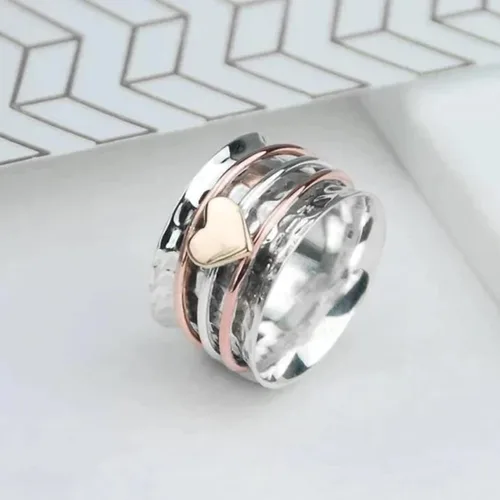 Vista 61 de Iumer - Anillo de zircón de dos piezas con incrustaciones de diamantes de imitación artificiales para mujer, talla 6-10.