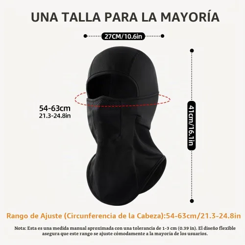 Vista 7 de Ski Mask Balalclava Windproof Face Mask Warm Fleece Neck Cover for Cold Weather Helmet Hood for Men & Women A01-negro