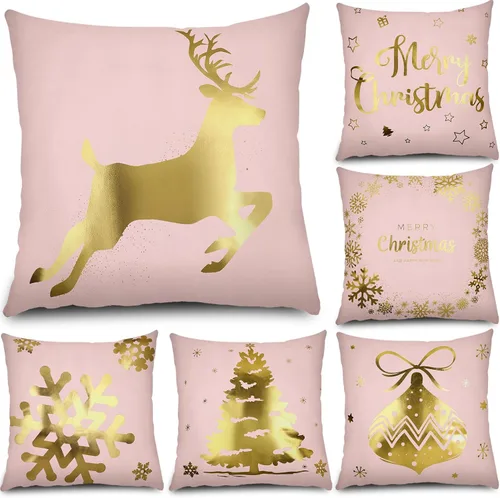 Vista 12 de Tatuo Juego de 6 fundas de almohada de Navidad de 18 x 18 pulgadas, fundas de almohada decorativas para Navidad, fundas de cojín para decoración