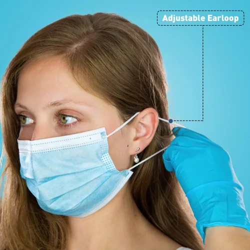 Vista 4 de DR.MOXA ASTM Level 2 Medical Face Masks Disposable 100 Pack Blue PFE>98%, 3 Ply Face Masks for Adults