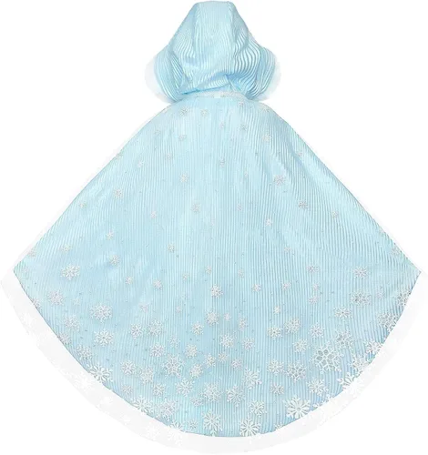 Vista 2 de Elsa - Disfraz de Elsa para niña, capa con capucha, vestido de princesa de Frozen para cosplay