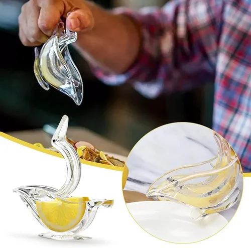 Vista 6 de Exprimidor manual de limón exprimidor, jugo manual, clip de limón acrílico mano naranja exprimidor máquina forma barco exprimidores de limón