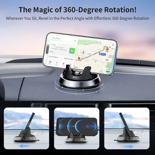 Vista 2 de MEIDI Soporte de teléfono para salpicadero, soporte para teléfono de coche, soporte para teléfono celular de coche ajustable con grosor