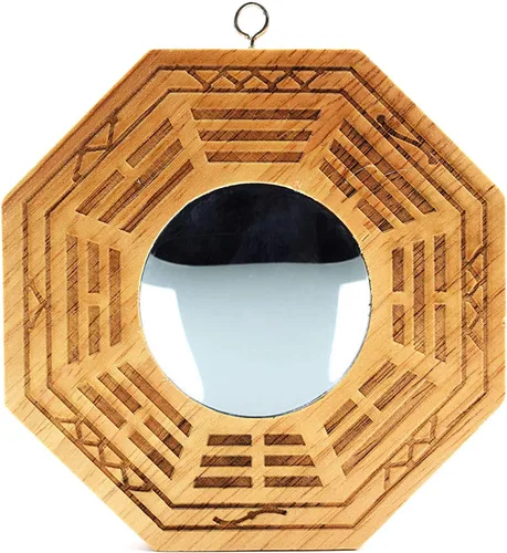 Vista 6 de better us Feng Shui - Espejo chino de madera Bagua de 4 pulgadas (cóncavo)