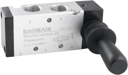 Vista 3 de Baomain Válvula de control manual de palanca de mano 4H310 – 10 G3/entrada de aire 8" 5 Way 2 Posición