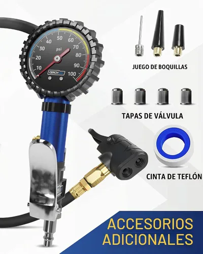 Vista 7 de Adaptador de Válvula Presta para Bomba con Pinza de Aire Desmontable de Schrader a Presta – Inflador de Neumáticos de Bicicleta Preciso y Medidor