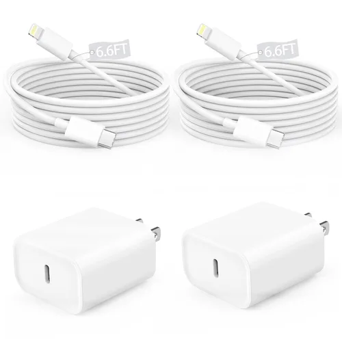 Vista 12 de Cargador rápido para iPhone, cargador de carga rápida para teléfono 14 Blanco-10FT