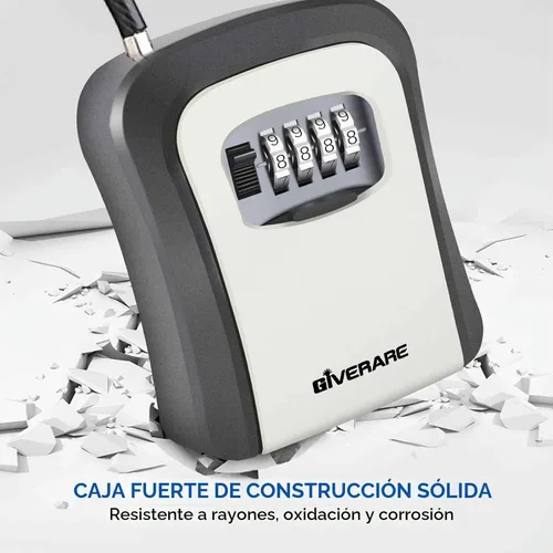 Vista 5 de Caja de bloqueo de llaves, cerradura de combinación de 4 dígitos, ocultador de llaves al aire libre impermeable con grillete removible y montaje