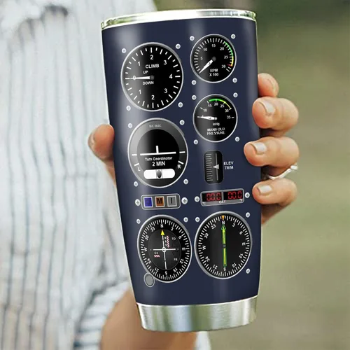 Vista 3 de Pilot Gifts - Vaso de aviación de acero inoxidable aislado de 20 onzas para hombres de aviación, regalos para pilotos, tazas de café, regalo