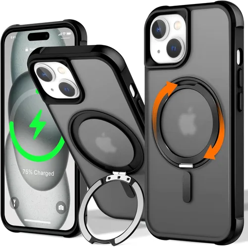 Vista 96 de UMIONE - Funda con diseño de anillo magnético giratorio de 360° para iPhone 11, soporte de bucle invisible integrado, compatible con Magsafe, funda