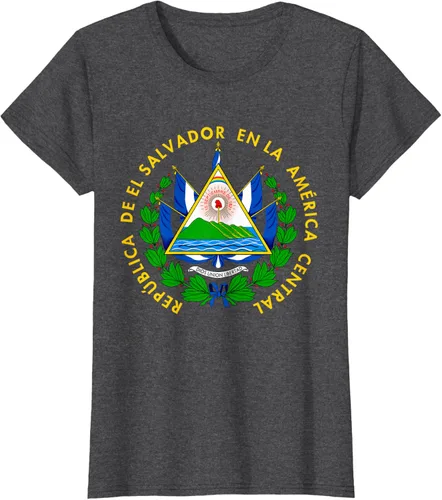 Vista 5 de Camiseta con diseño de emblema de la bandera de El Salvador