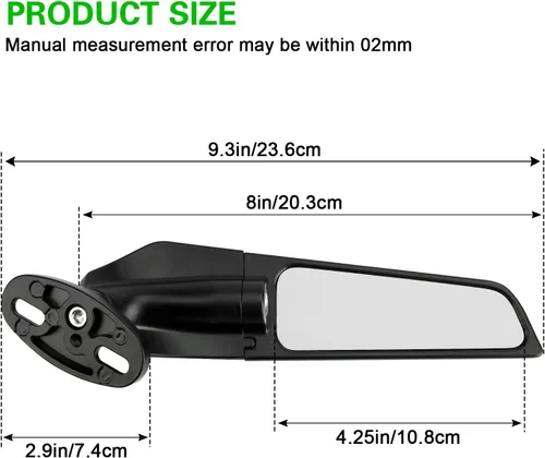 Vista 2 de Espejo retrovisor de motocicleta para Yamaha R1 R3 R6S para Honda CBR600RR CBR1000RR CBR300RR para Ninja 400 ZX6R ZX10R para Suzuki GSXR600 GSXR750