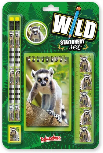 Vista 15 de Deluxebase Wild Stationery Set - Mariposa de animales de papelería con 2 lápices, borrador, sacapuntas, regla y lindo cuaderno. Suministros