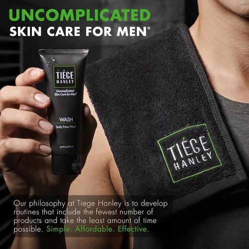 Vista 6 de Tiege Hanley Limpiador Facial Diario para Hombres, Limpiador Suave Sin Fragancia con Aceite de Jojoba, Aloe y Vitamina B3, Fórmula Espumosa