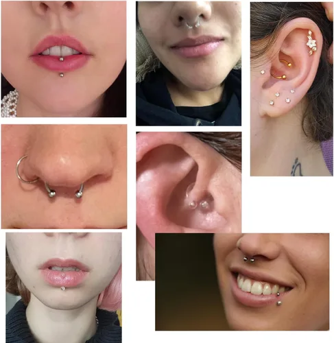 Vista 3 de NZDLM Clear & Gold - Anillos para tabique de 0.56 oz y 0.63 oz, anillos de nariz para tabique para mujeres y hombres, kit de anillos de septum
