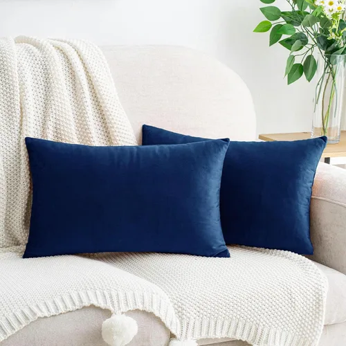 Vista 32 de HWY 50 fundas de almohada decorativas de terciopelo sólido para sofá, sala de estar. Ambar
